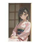 Kimono Girls in Japanese Garden0（個別スタンプ：12）