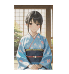 Kimono Girls in Japanese Garden0（個別スタンプ：15）