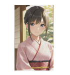 Kimono Girls in Japanese Garden0（個別スタンプ：16）