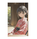 Kimono Girls in Japanese Garden0（個別スタンプ：18）