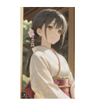 Kimono Girls in Japanese Garden0（個別スタンプ：22）