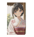 Kimono Girls in Japanese Garden0（個別スタンプ：24）