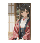 Kimono Girls in Japanese Garden0（個別スタンプ：25）