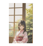 Kimono Girls in Japanese Garden0（個別スタンプ：27）