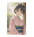 Kimono Girls in Japanese Garden0（個別スタンプ：28）