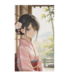 Kimono Girls in Japanese Garden0（個別スタンプ：29）