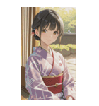 Kimono Girls in Japanese Garden0（個別スタンプ：30）