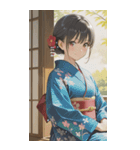 Kimono Girls in Japanese Garden0（個別スタンプ：32）