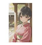 Kimono Girls in Japanese Garden0（個別スタンプ：33）