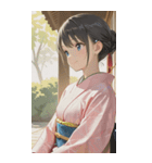 Kimono Girls in Japanese Garden0（個別スタンプ：34）