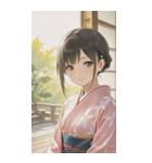 Kimono Girls in Japanese Garden0（個別スタンプ：35）