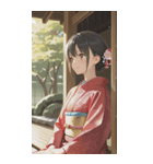 Kimono Girls in Japanese Garden0（個別スタンプ：36）