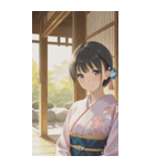 Kimono Girls in Japanese Garden0（個別スタンプ：37）