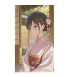 Kimono Girls in Japanese Garden0（個別スタンプ：38）