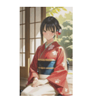 Kimono Girls in Japanese Garden0（個別スタンプ：40）