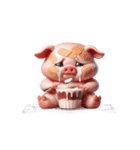 悲しげなピンクブタ（個別スタンプ：24）