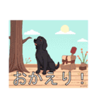 フラットコーデットレトリバーがいっぱい（個別スタンプ：14）