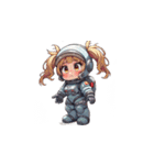 宇宙服を着たがっかりした表情の女性（個別スタンプ：1）