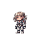 宇宙服を着たがっかりした表情の女性（個別スタンプ：2）
