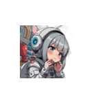 宇宙服を着たがっかりした表情の女性（個別スタンプ：3）