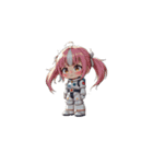 宇宙服を着たがっかりした表情の女性（個別スタンプ：9）