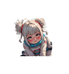 宇宙服を着たがっかりした表情の女性（個別スタンプ：17）