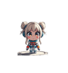 宇宙服を着たがっかりした表情の女性（個別スタンプ：21）