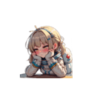 宇宙服を着たがっかりした表情の女性（個別スタンプ：27）