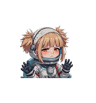宇宙服を着たがっかりした表情の女性（個別スタンプ：30）
