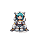 宇宙服を着たがっかりした表情の女性（個別スタンプ：31）