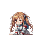 宇宙服を着たがっかりした表情の女性（個別スタンプ：33）