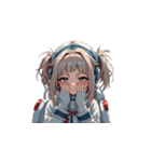 宇宙服を着たがっかりした表情の女性（個別スタンプ：37）