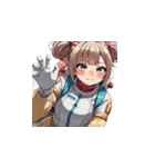 宇宙服を着たがっかりした表情の女性（個別スタンプ：38）