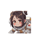 宇宙服を着たがっかりした表情の女性（個別スタンプ：39）