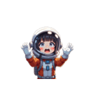 宇宙服を着た女性の驚きアクション（個別スタンプ：20）