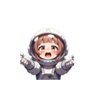 宇宙服を着た女性の驚きアクション（個別スタンプ：26）