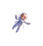 宇宙服を着た女性のピースサイン（個別スタンプ：1）