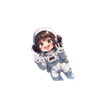 宇宙服を着た女性のピースサイン（個別スタンプ：13）