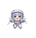 宇宙服を着た女性のピースサイン（個別スタンプ：29）