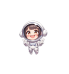 宇宙服を着た女性のピースサイン（個別スタンプ：33）