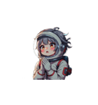 お願い宇宙服女性（個別スタンプ：4）