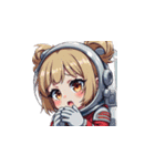 お願い宇宙服女性（個別スタンプ：7）