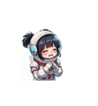 お願い宇宙服女性（個別スタンプ：9）