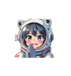 お願い宇宙服女性（個別スタンプ：16）