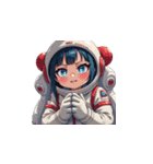お願い宇宙服女性（個別スタンプ：17）