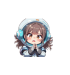 お願い宇宙服女性（個別スタンプ：31）