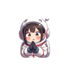 お願い宇宙服女性（個別スタンプ：35）