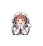 お願い宇宙服女性（個別スタンプ：38）
