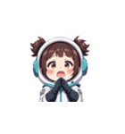お願い宇宙服女性（個別スタンプ：40）