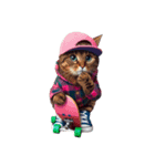 [アレンジ用]猫スケーター（個別スタンプ：2）
